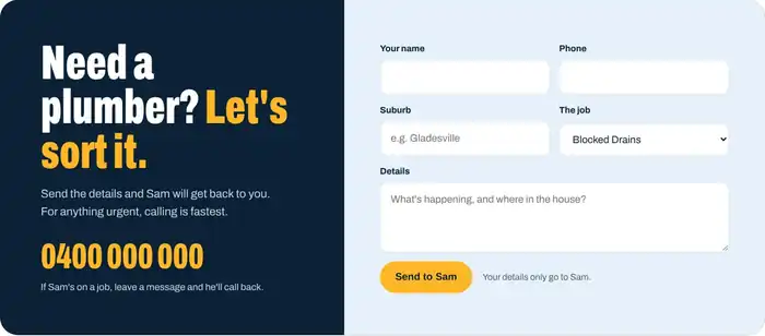 Sample enquiry form